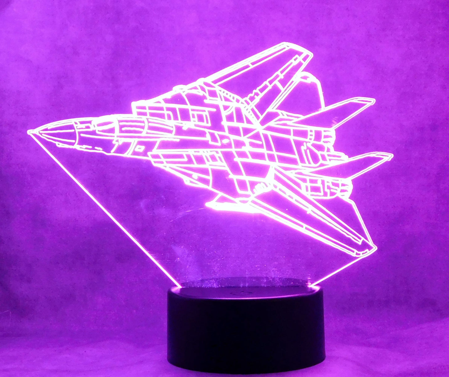F-14 Tomcat Fighter Jet 3-D Optical Illusion Multicolored LED Lamp