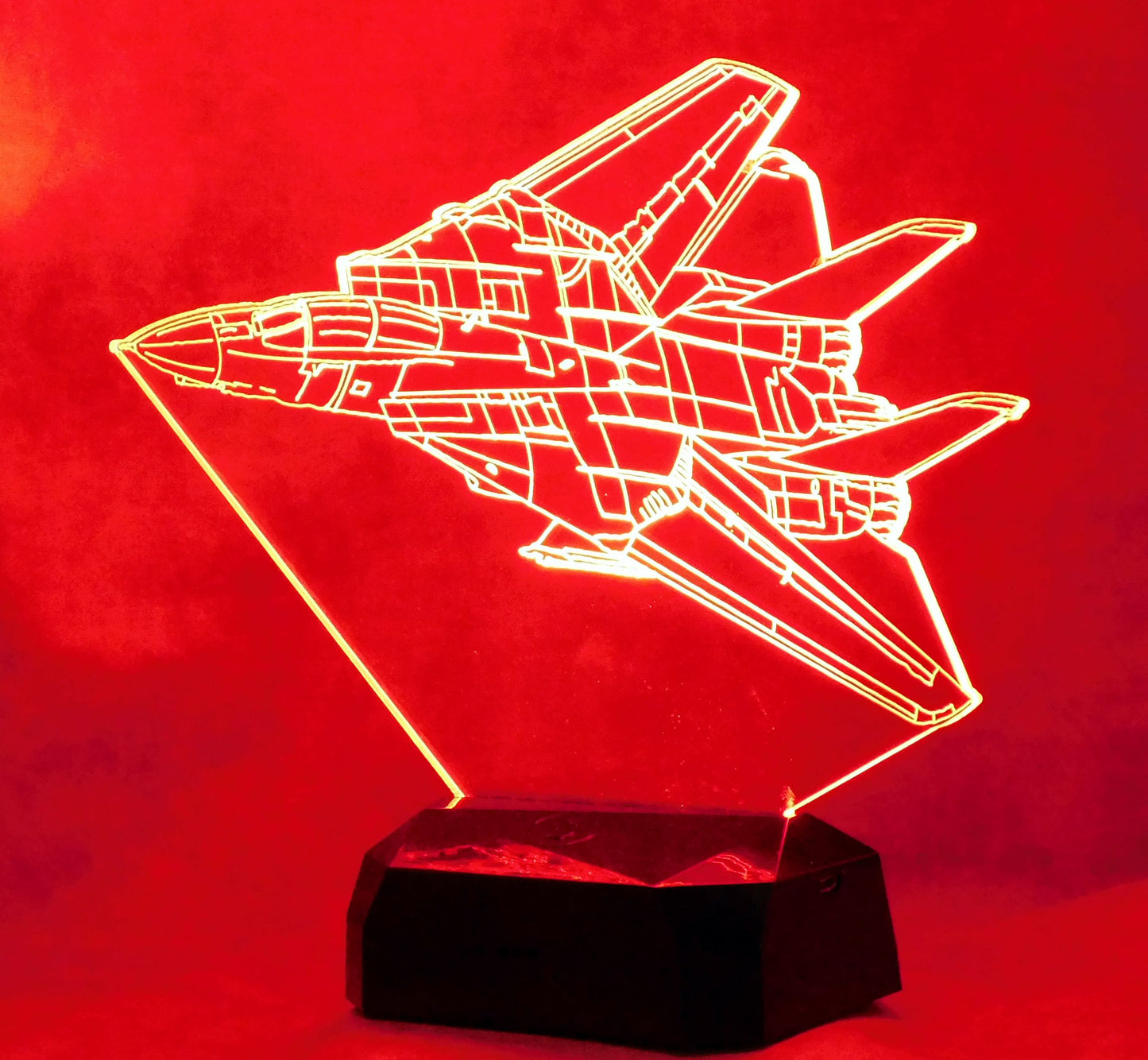 F-14 Tomcat Fighter Jet 3-D Optical Illusion Multicolored LED Lamp