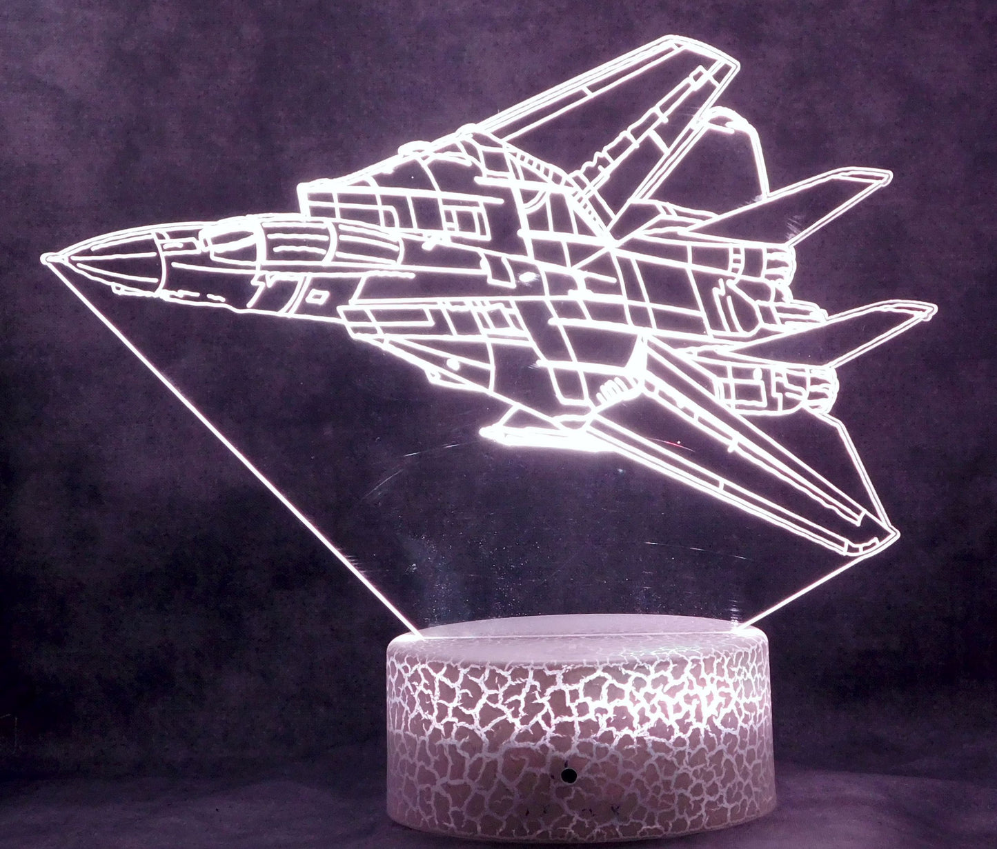 F-14 Tomcat Fighter Jet 3-D Optical Illusion Multicolored LED Lamp