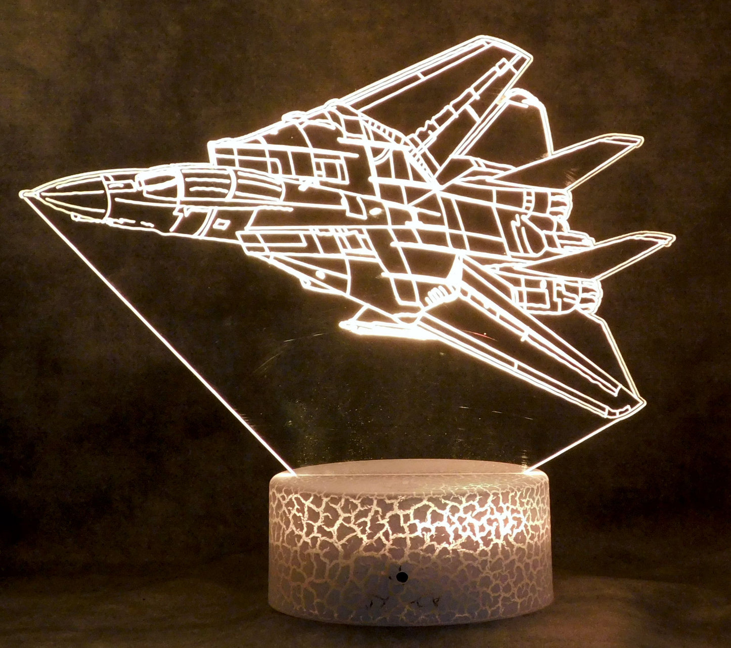 F-14 Tomcat Fighter Jet 3-D Optical Illusion Multicolored LED Lamp