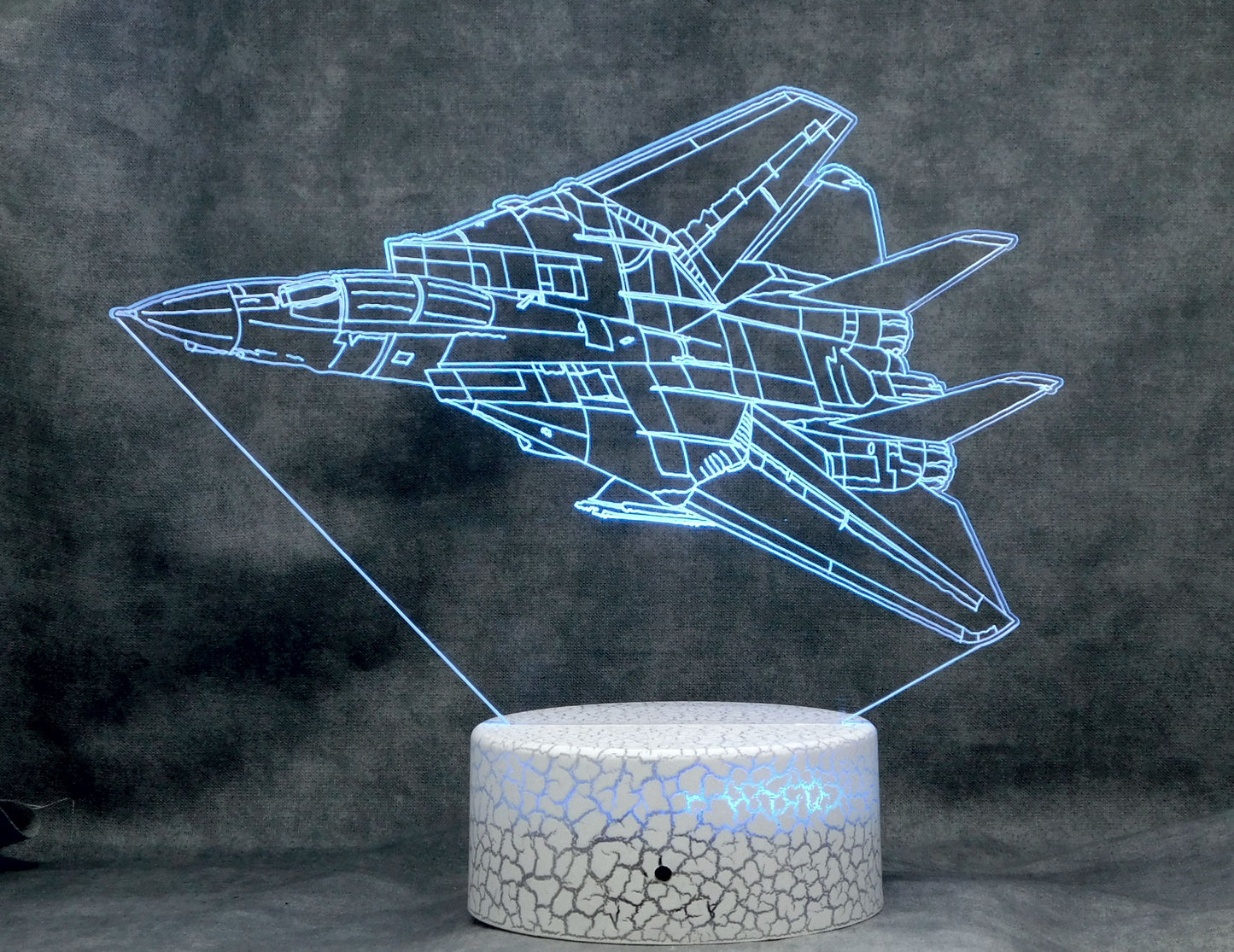 F-14 Tomcat Fighter Jet 3-D Optical Illusion Multicolored LED Lamp
