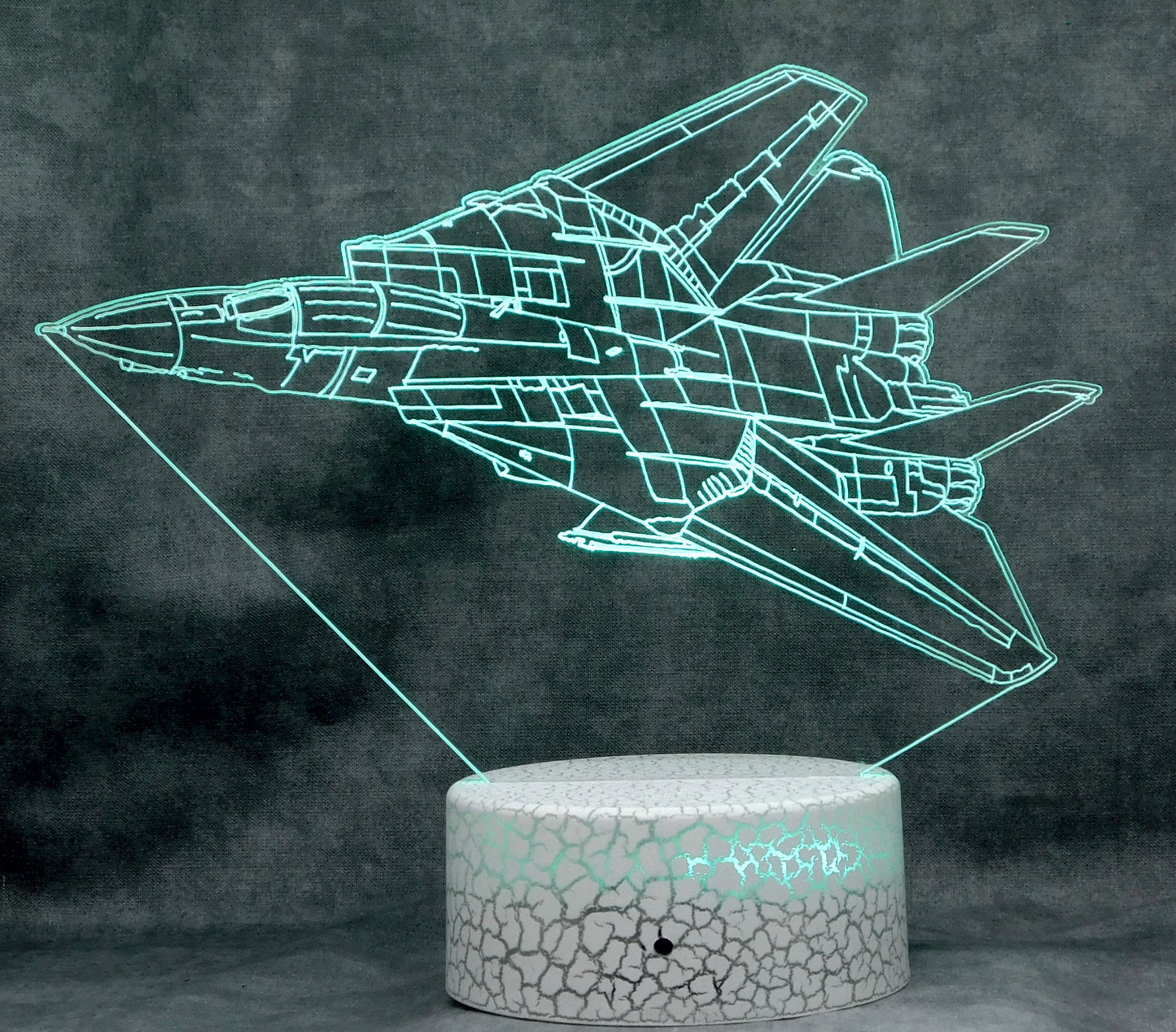 F-14 Tomcat Fighter Jet 3-D Optical Illusion Multicolored LED Lamp