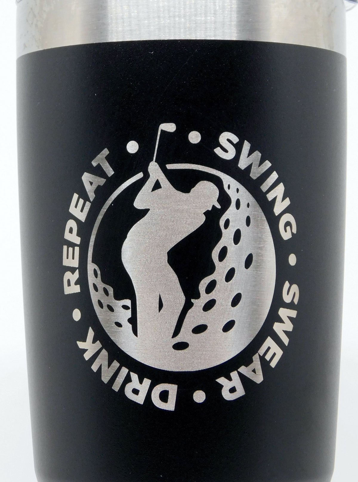 Golfer Ringneck Tumbler with Silver Ring