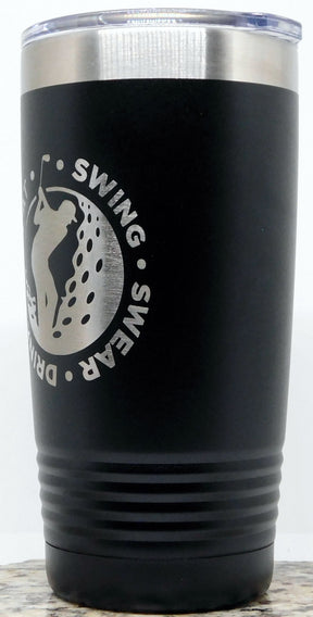 Golfer Ringneck Tumbler with Silver Ring