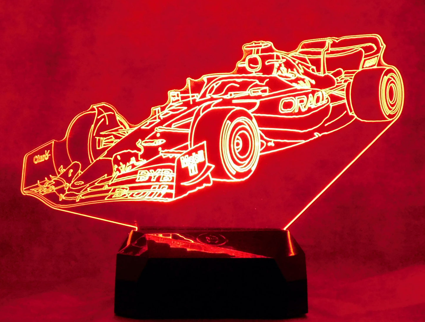 Oracle Red Bull F-1 Race Car 3-D Optical Illusion Multicolored Light
