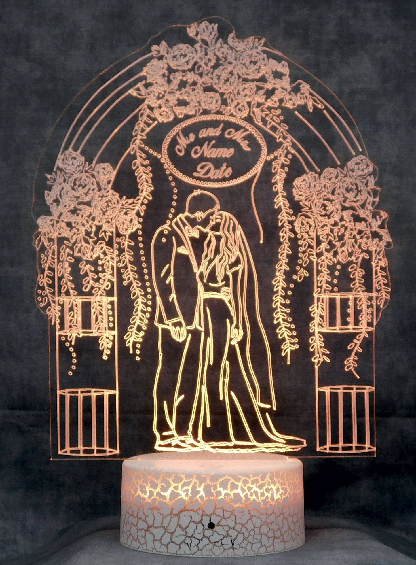 Wedding at Altar Multicolored LED Desk, Table, Lamp