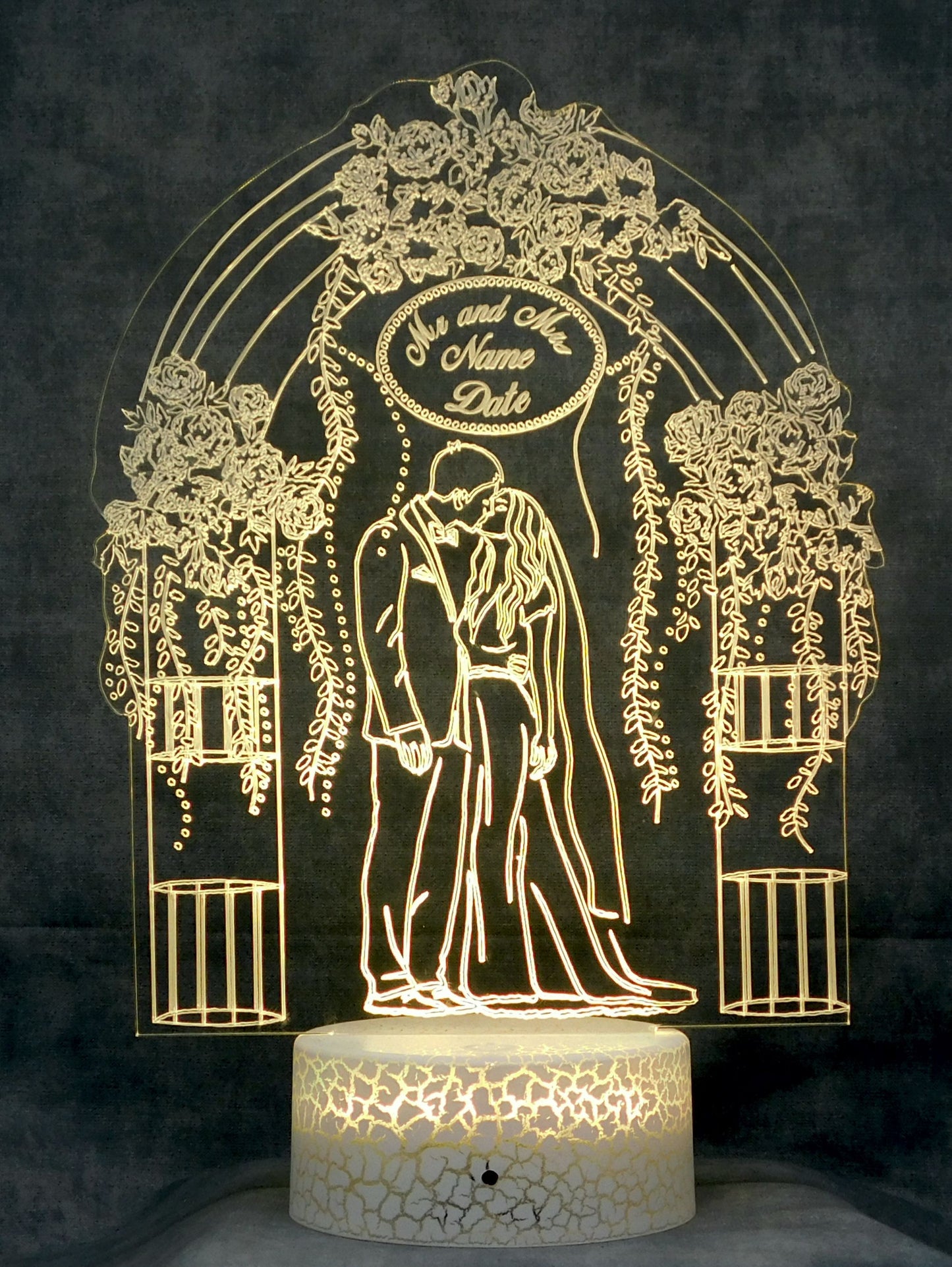 Wedding at Altar Multicolored LED Desk, Table, Lamp