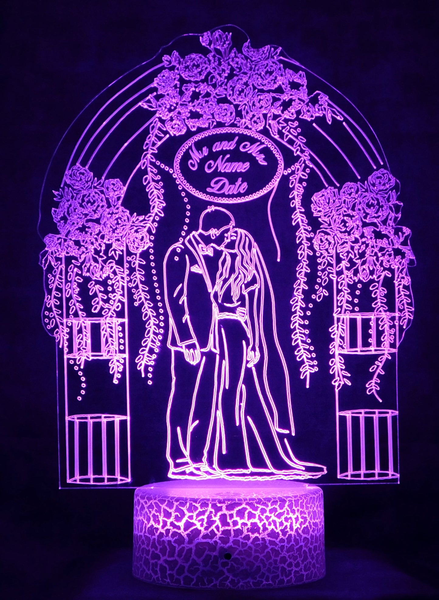 Wedding at Altar Multicolored LED Desk, Table, Lamp