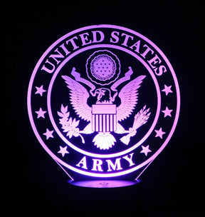 Army Logo 3-D Optical Illusion Multicolored Light