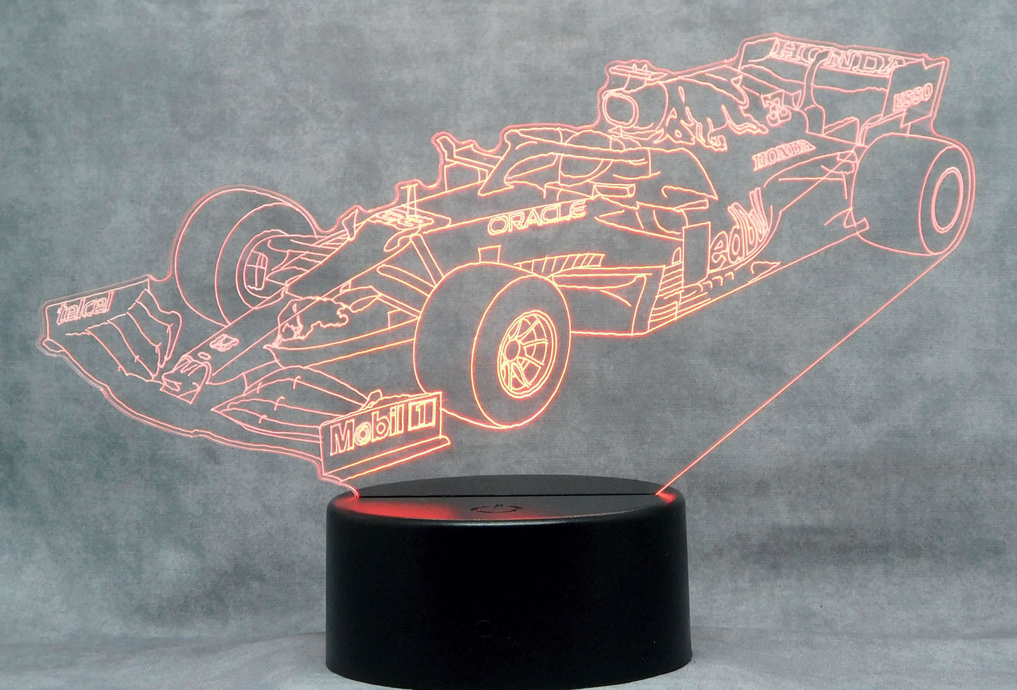Red Bull F-1 Race Car 3-D Optical Illusion Multicolored Light