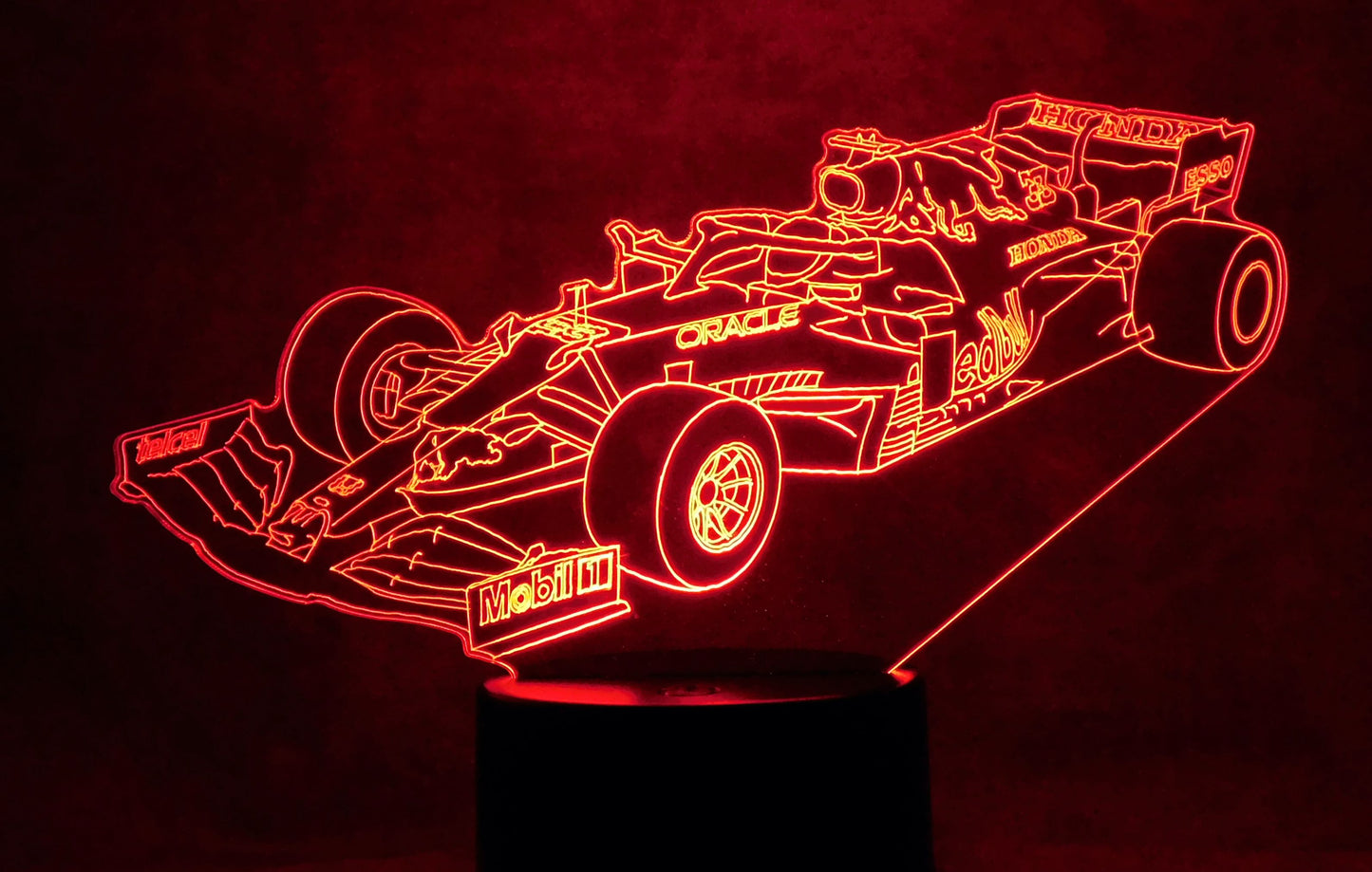 Red Bull F-1 Race Car 3-D Optical Illusion Multicolored Light