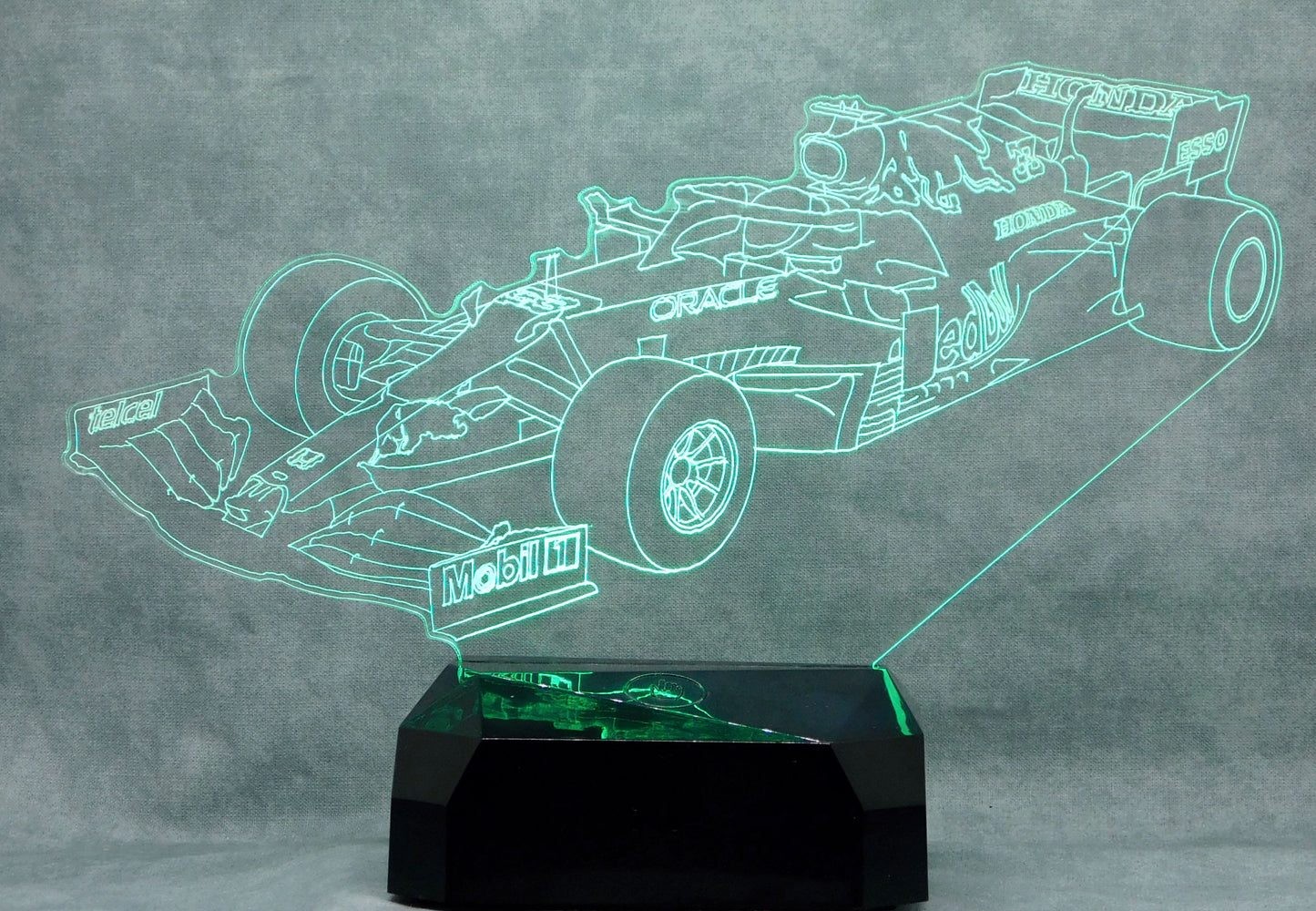 Red Bull F-1 Race Car 3-D Optical Illusion Multicolored Light