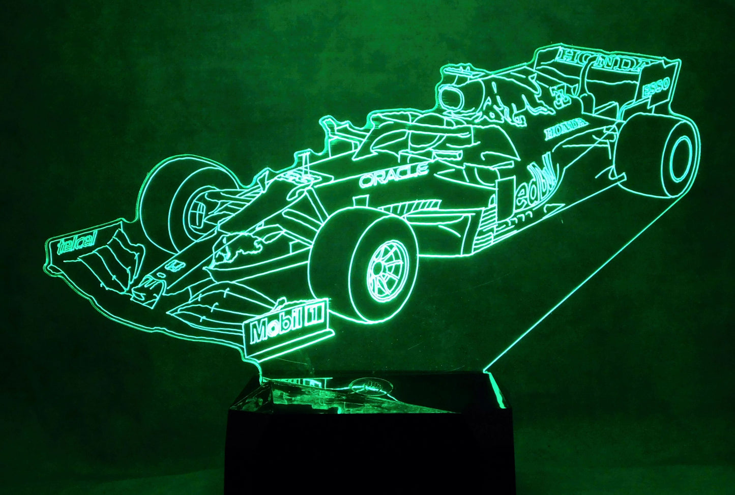 Red Bull F-1 Race Car 3-D Optical Illusion Multicolored Light