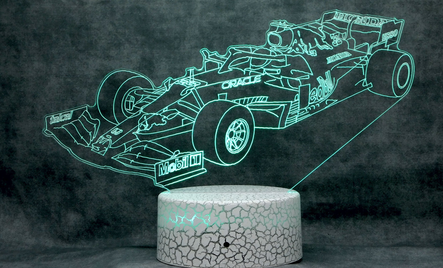 Red Bull F-1 Race Car 3-D Optical Illusion Multicolored Light