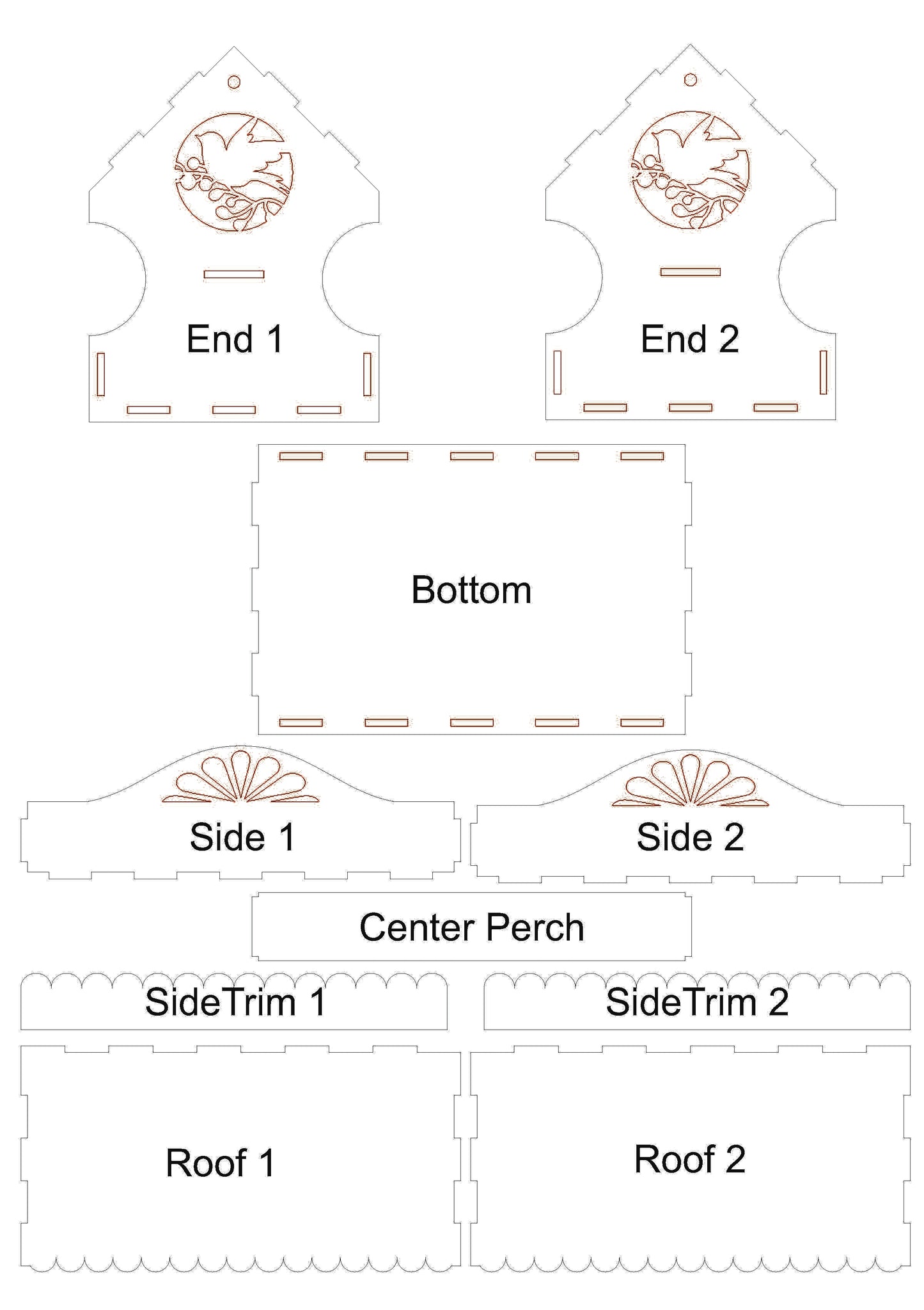 Decorative Bird Cutout Bird Feeder Kit
