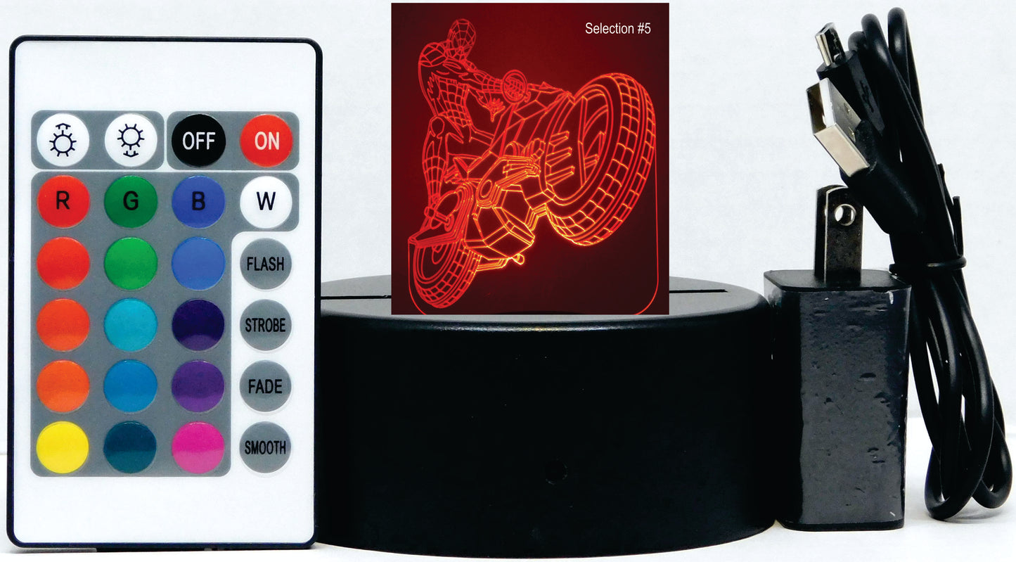Spiderman Selection 3-D Optical Illusion Multicolored Lamp
