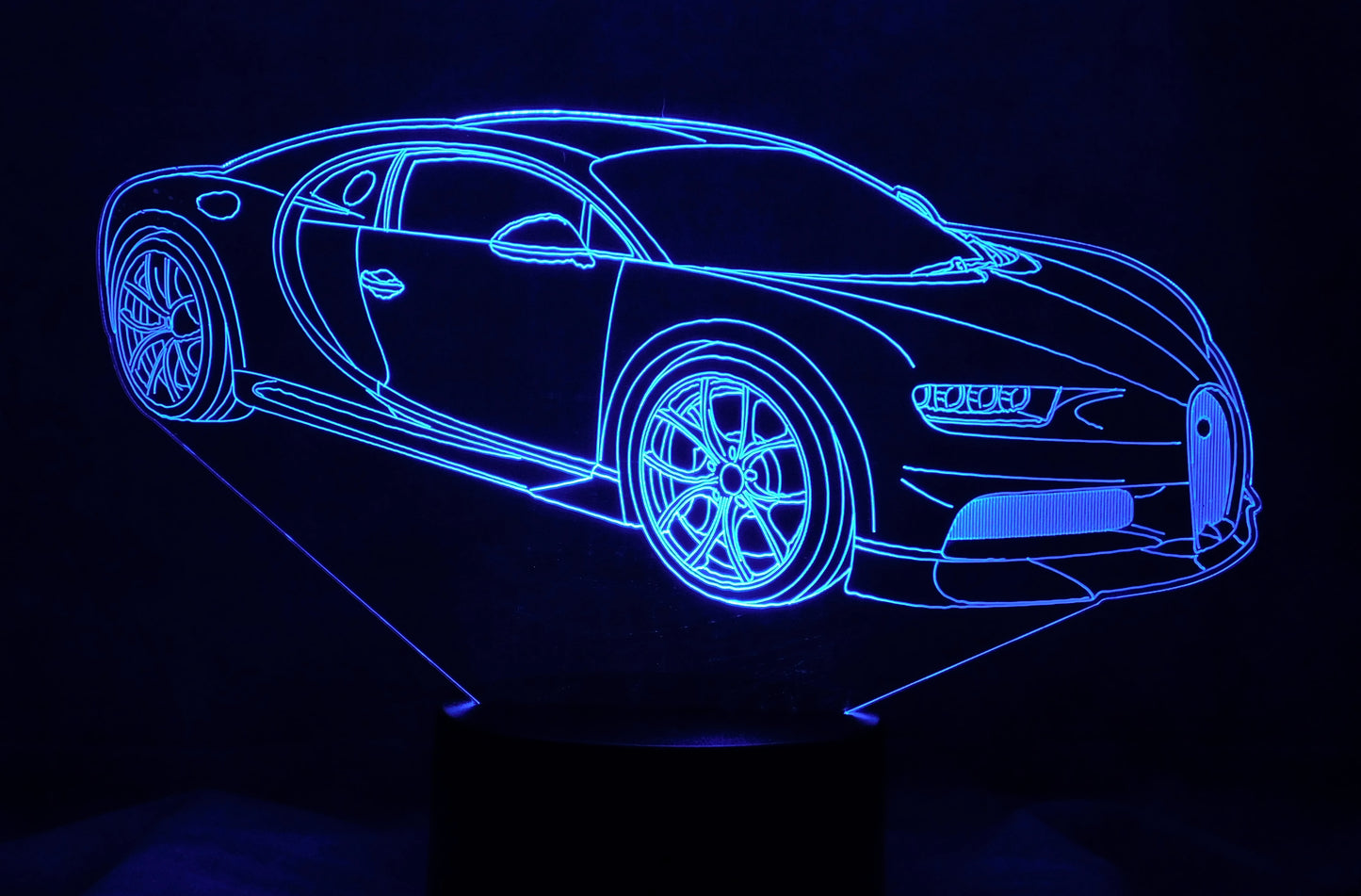 Bugatti Chiron 3-D Optical Illusion Multicolored Light
