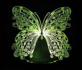Butterfly 3-D Optical Illusion Multicolored Light