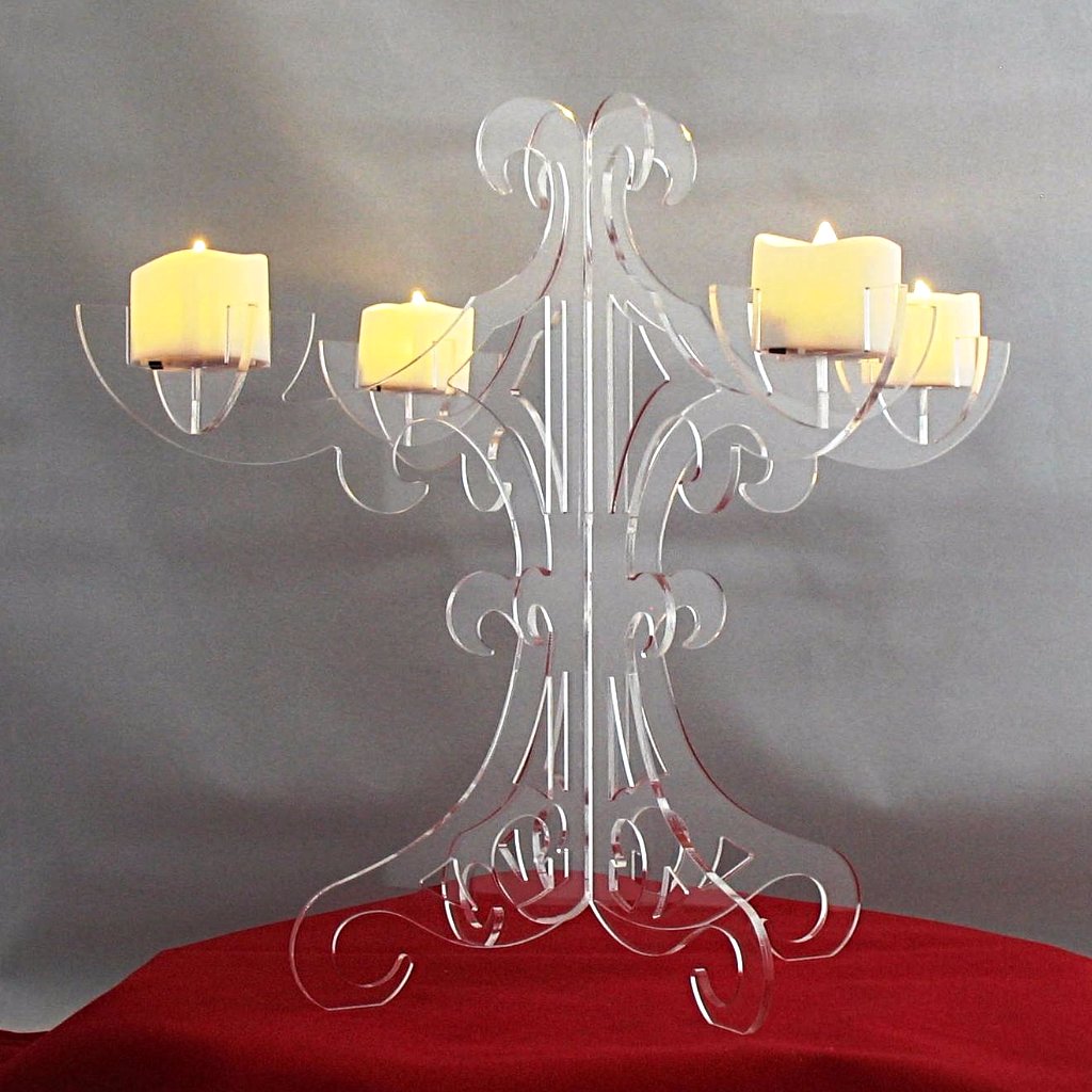 Candelabra LED Candle Holder Clear Acrylic X16 1914