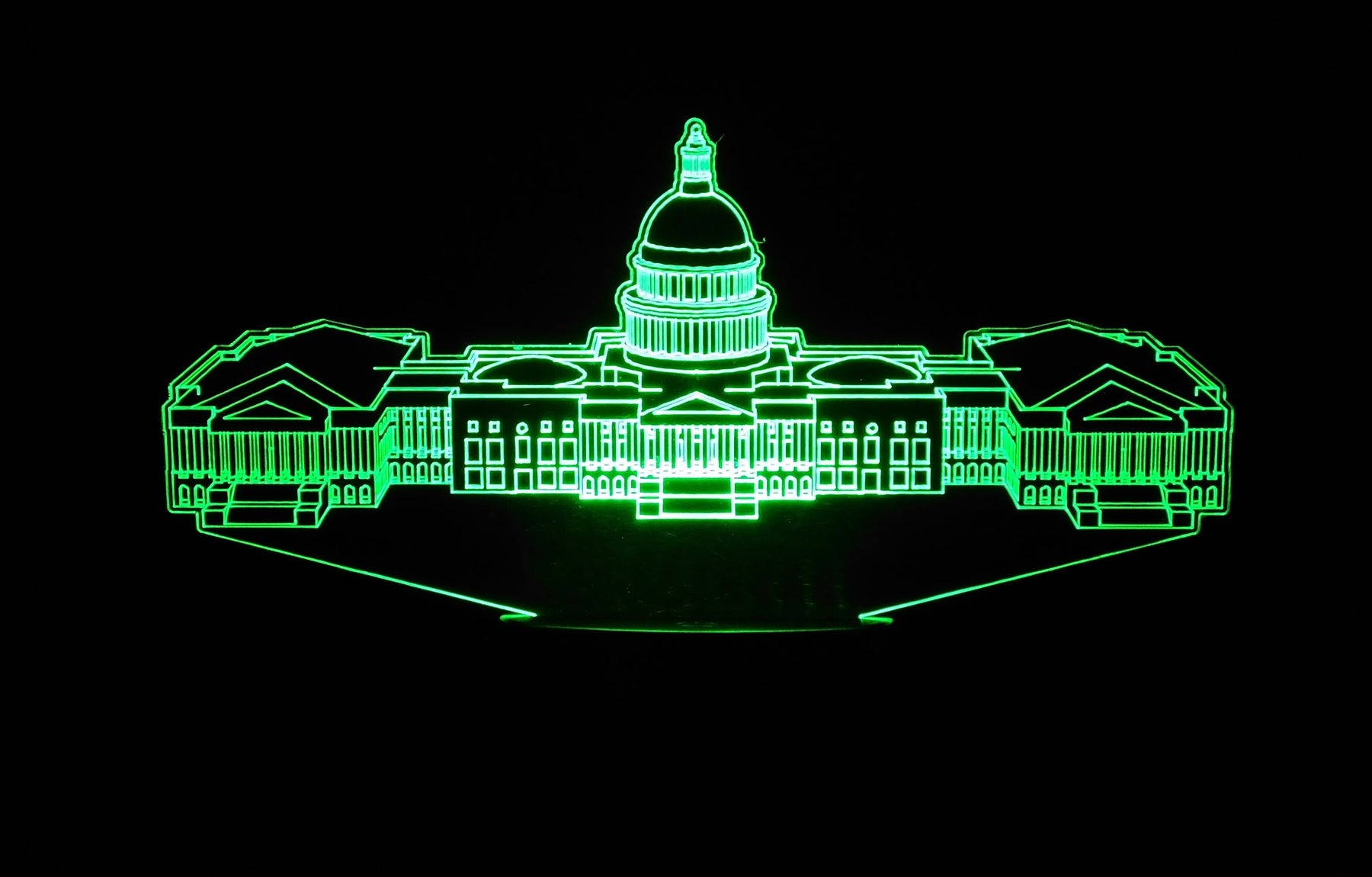 United States Capital, 3-D Optical Illusion Multicolored Lamp