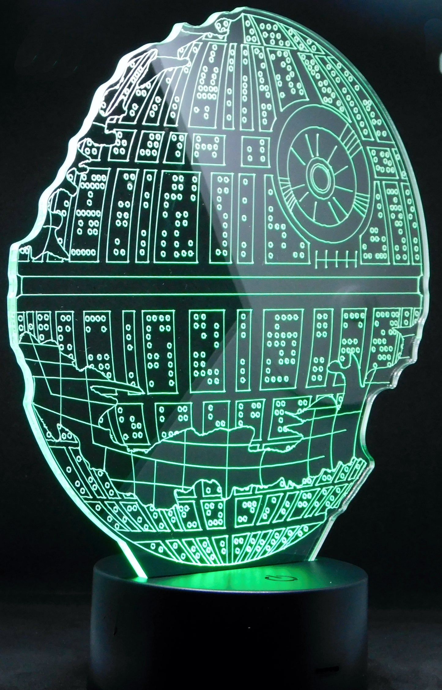 Death Star Destroyed 3-D Optical Illusion Multicolored Light