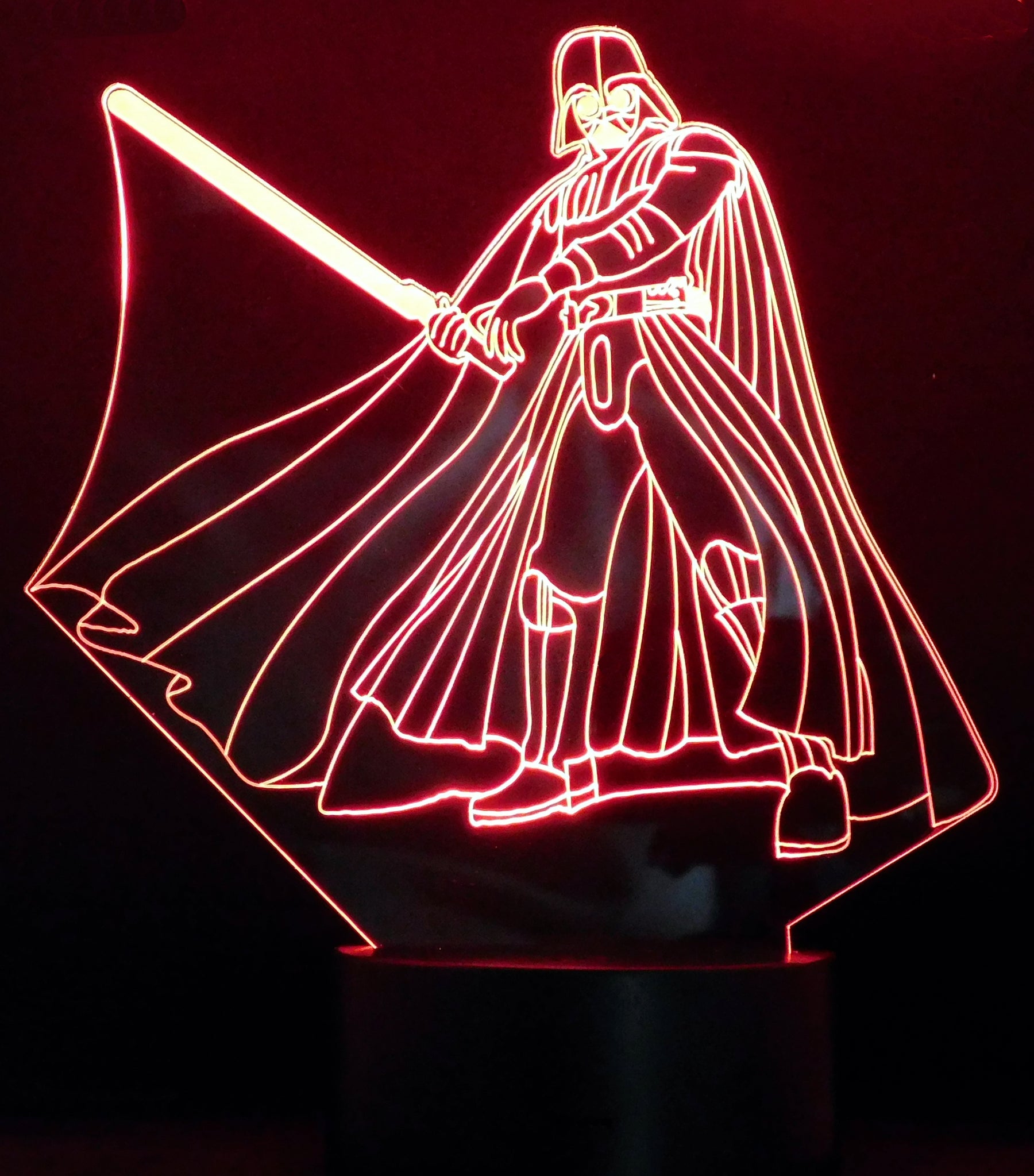Darth Vader With Sword 3-D Optical Illusion LED Desk, Table, Night Lamp