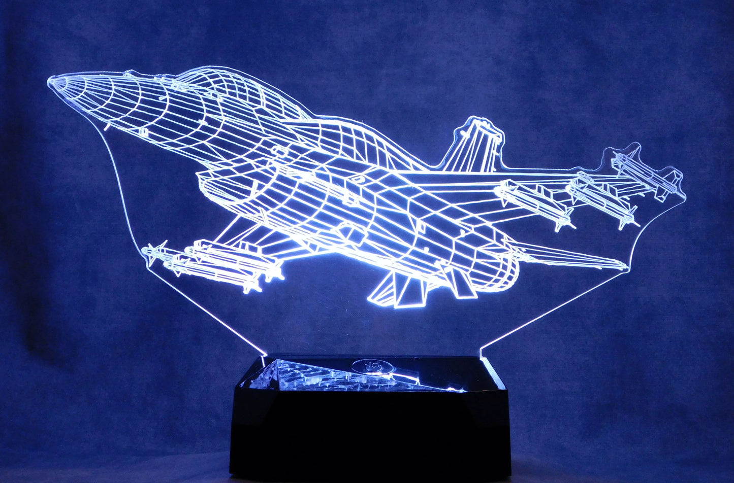 F-16 V2 Fighter Jet 3-D Optical Illusion Multicolored LED Lamp