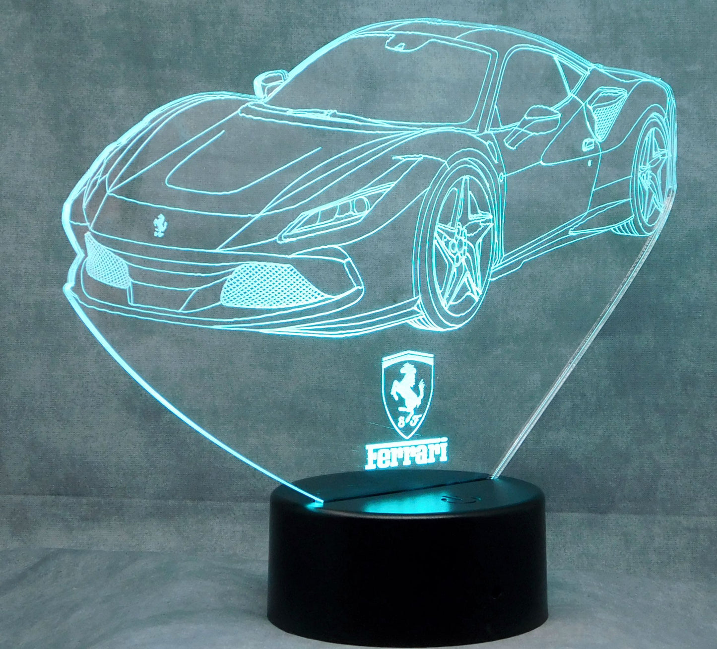 Ferrari F8 Tributo 3-D Optical Illusion Multicolored LED Lamp