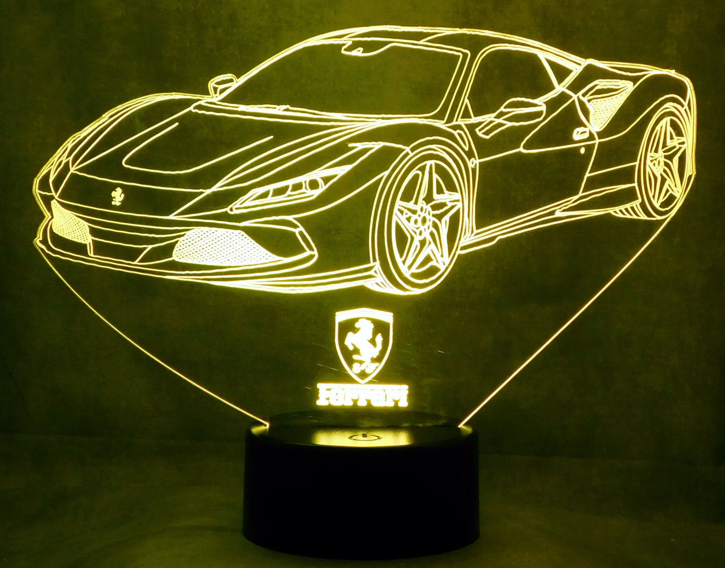 Ferrari F8 Tributo 3-D Optical Illusion Multicolored LED Lamp
