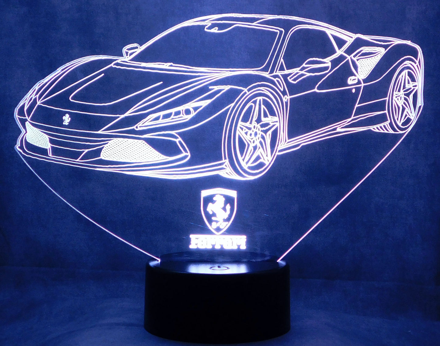Ferrari F8 Tributo 3-D Optical Illusion Multicolored LED Lamp