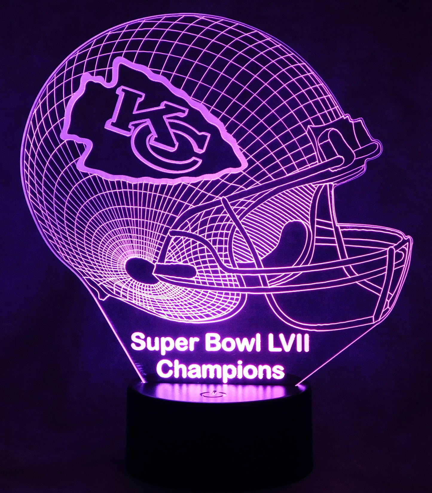 Kansas City Chiefs Football Helmet 3-D Optical Illusion Multicolored LED Lamp