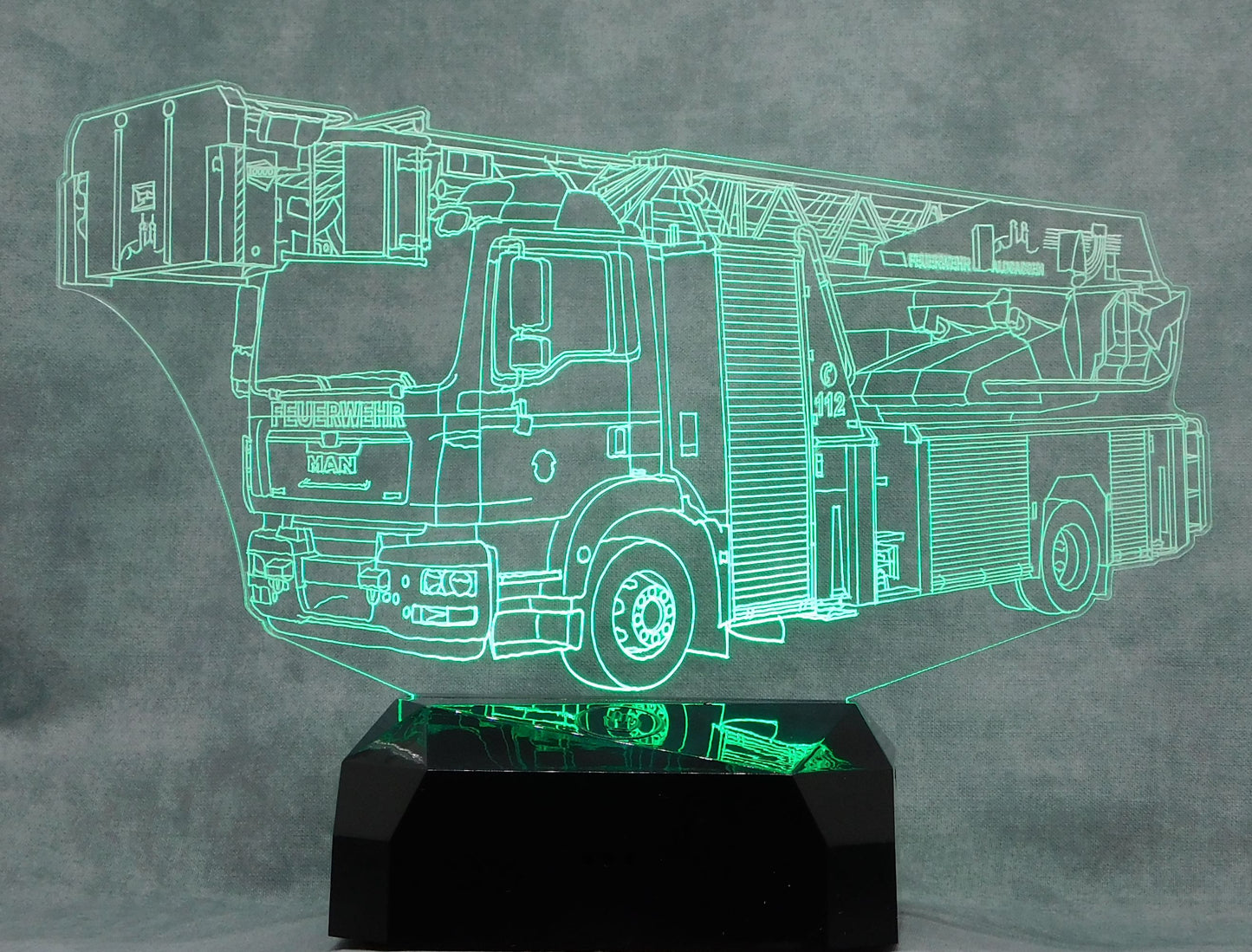 Fire Engine Ladder Truck 3-D Optical Illusion Multicolored Light