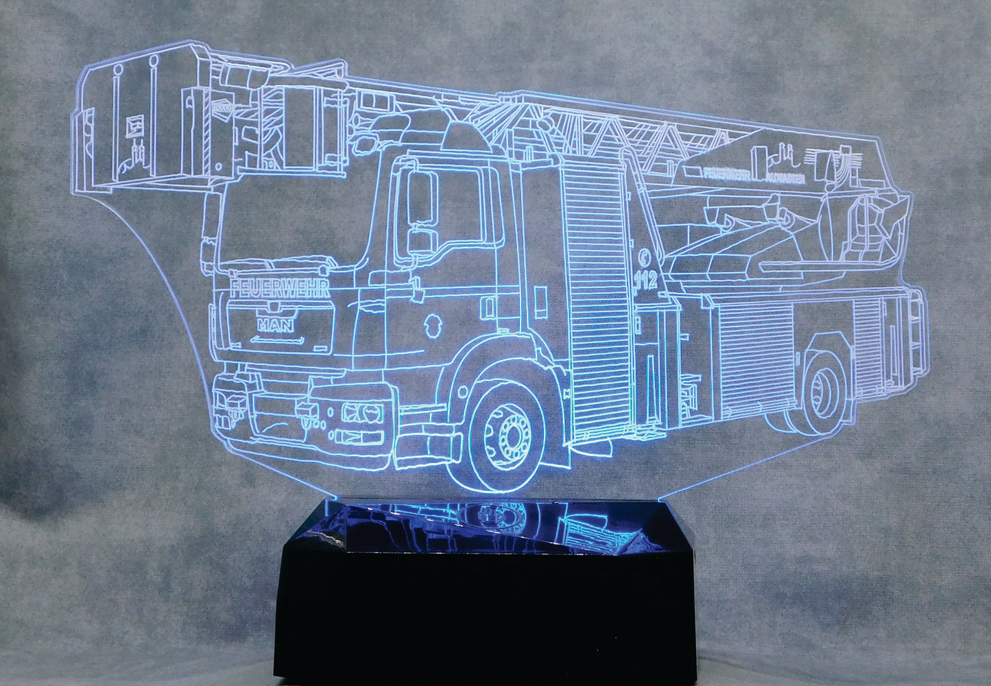 Fire Engine Ladder Truck 3-D Optical Illusion Multicolored Light