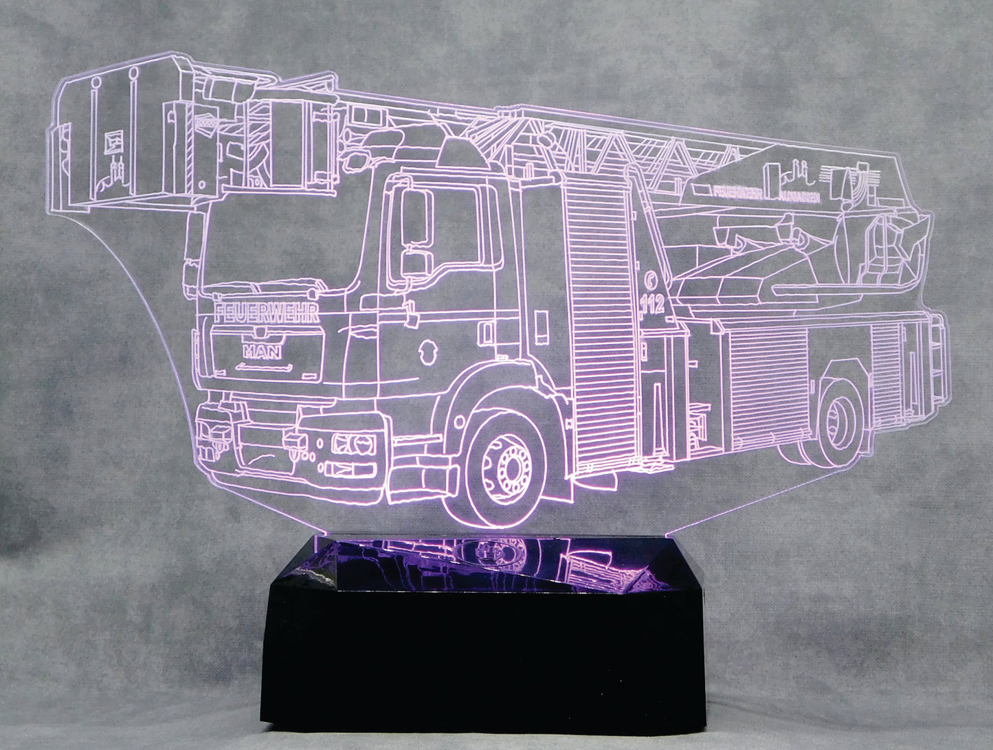 Fire Engine Ladder Truck 3-D Optical Illusion Multicolored Light