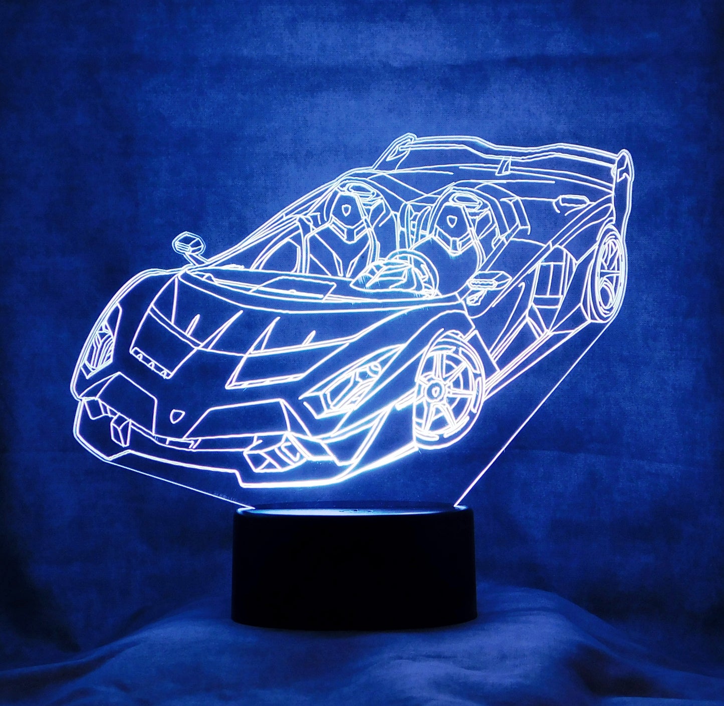 Lamborghini Roaster 3-D Optical Illusion Multicolored LED Lamp