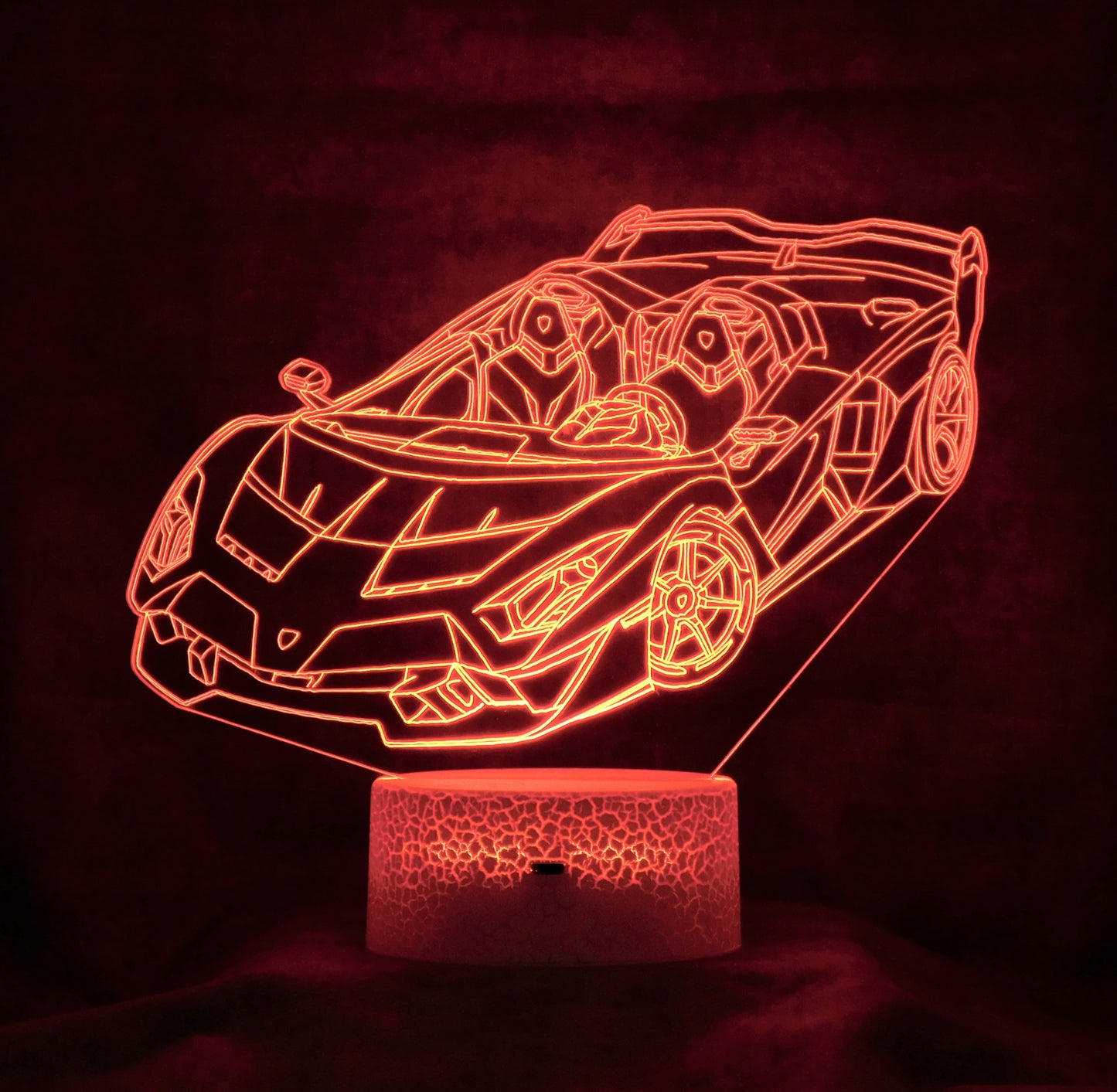 Lamborghini Roaster 3-D Optical Illusion Multicolored LED Lamp