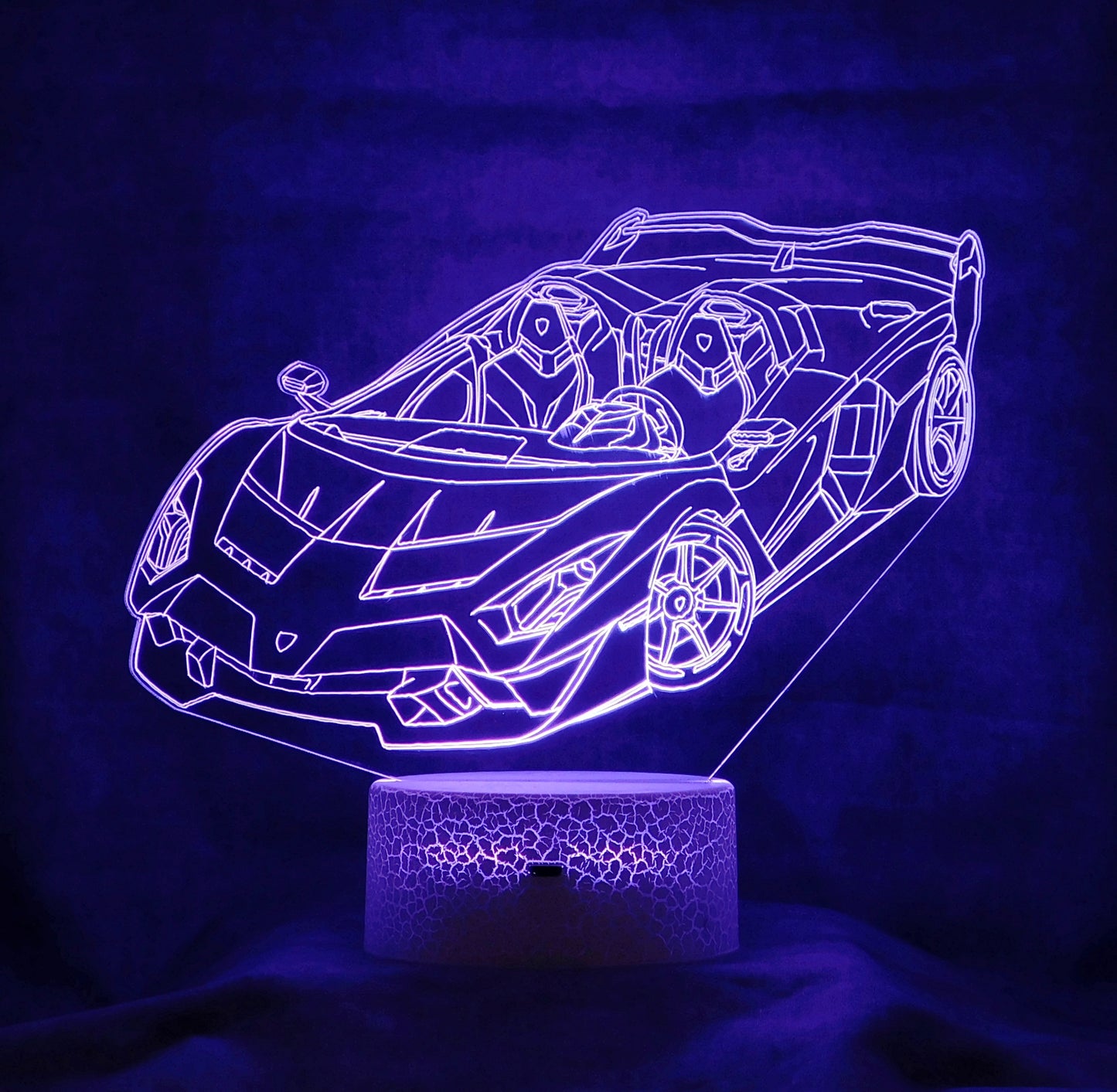Lamborghini Roaster 3-D Optical Illusion Multicolored LED Lamp
