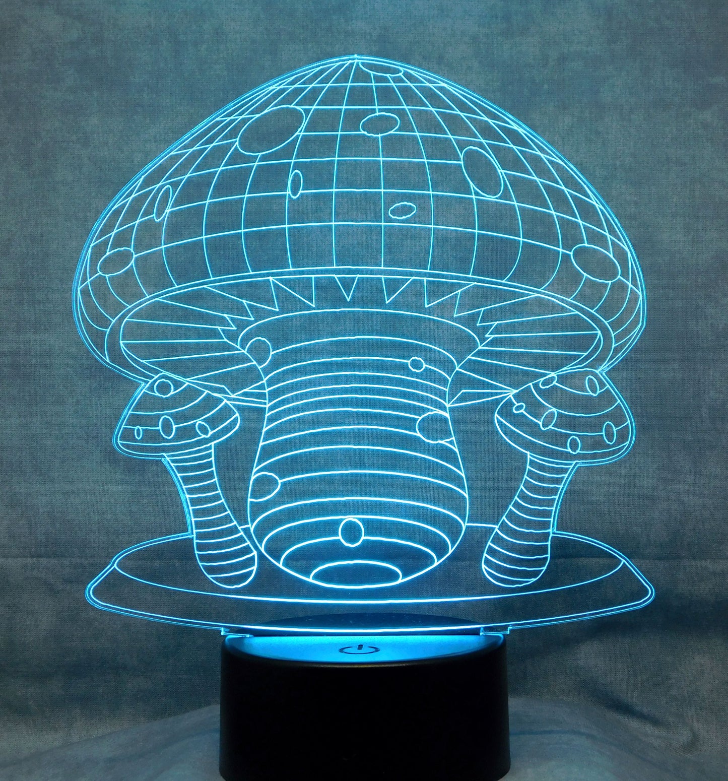 Mushroom 3-D Optical Illusion Multicolored Light