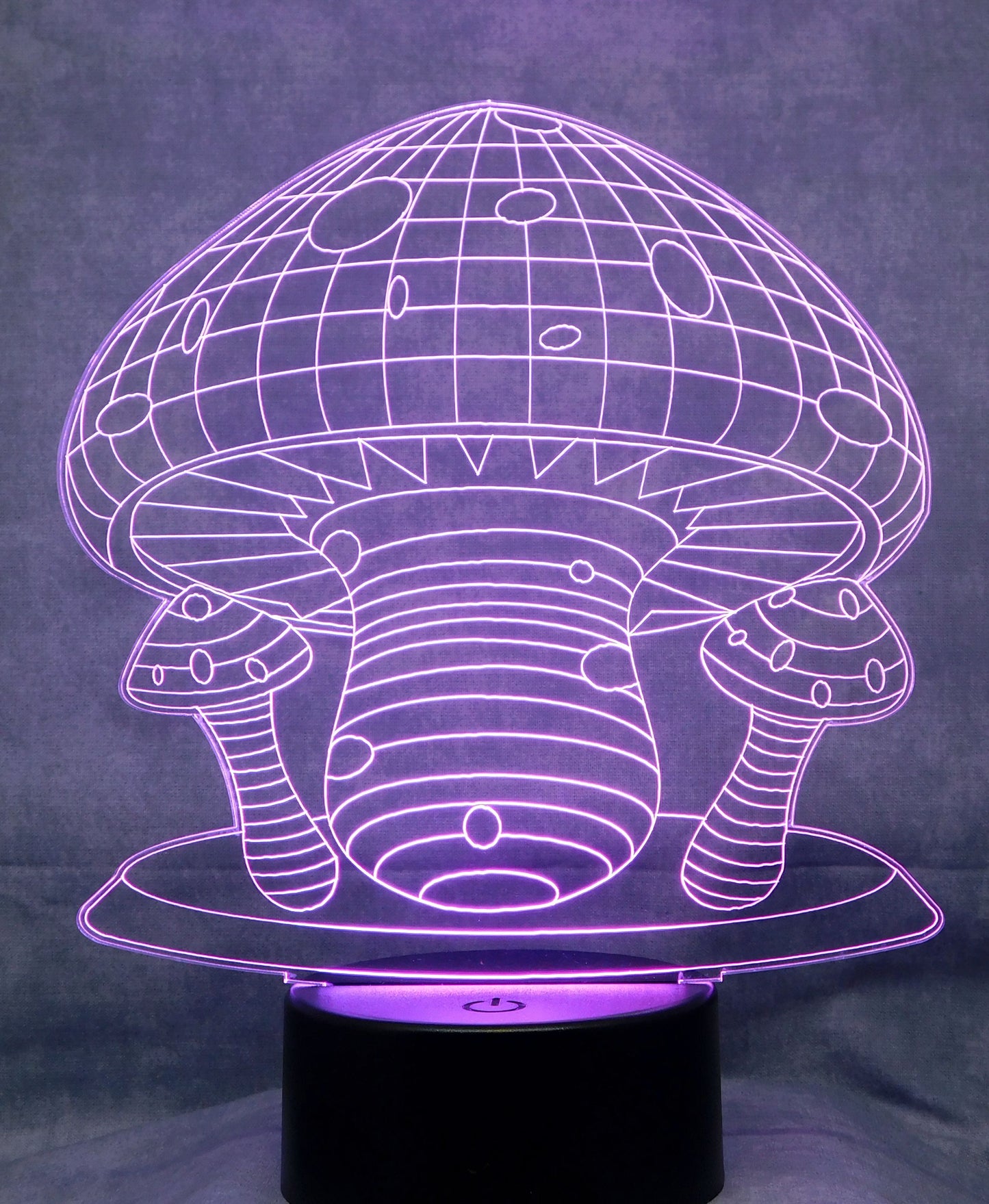 Mushroom 3-D Optical Illusion Multicolored Light