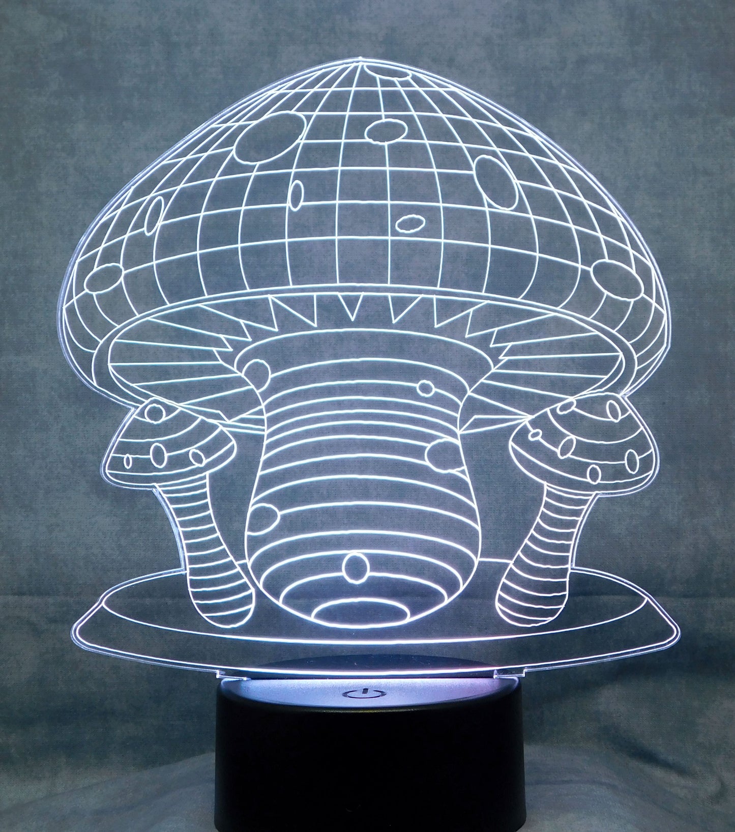 Mushroom 3-D Optical Illusion Multicolored Light
