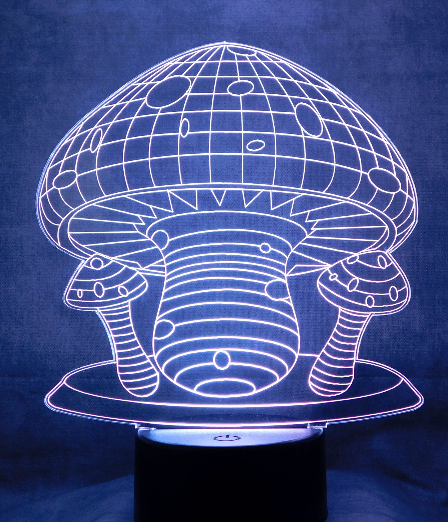Mushroom 3-D Optical Illusion Multicolored Light
