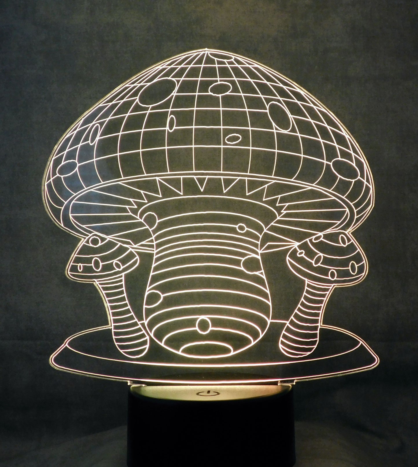Mushroom 3-D Optical Illusion Multicolored Light