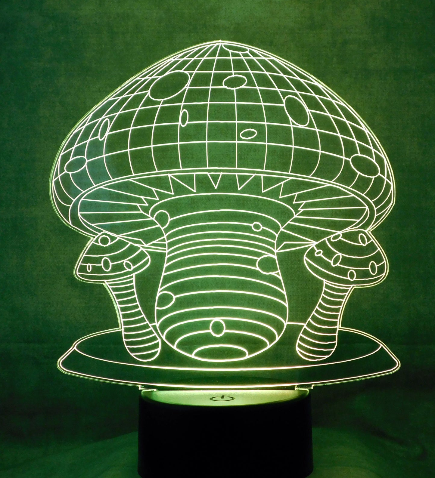 Mushroom 3-D Optical Illusion Multicolored Light