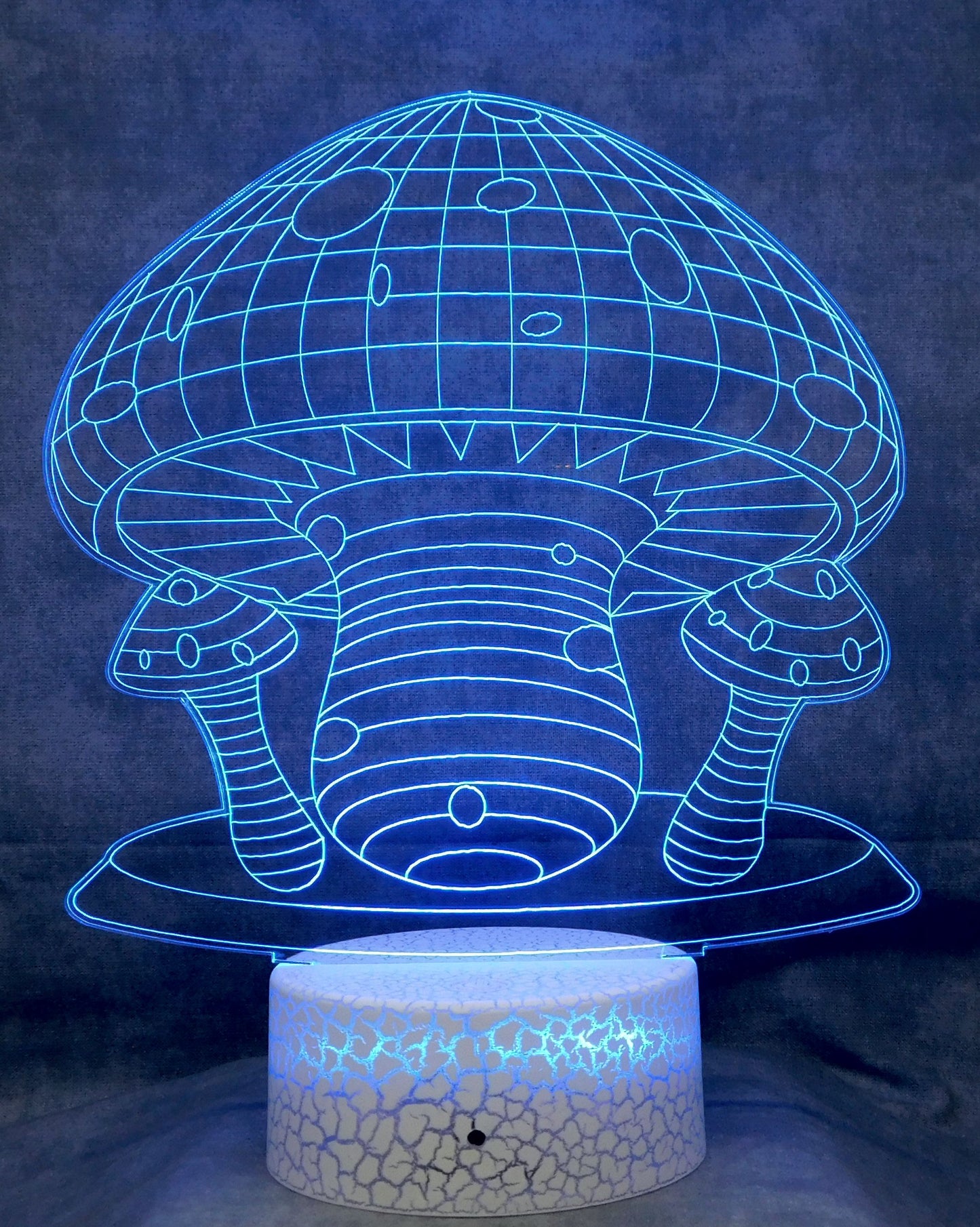 Mushroom 3-D Optical Illusion Multicolored Light