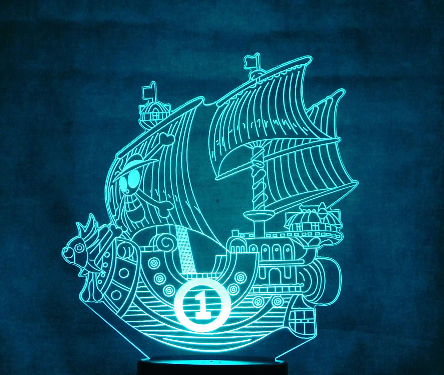 Pirate Ship 3-D Optical Illusion Multicolor LED Lamp