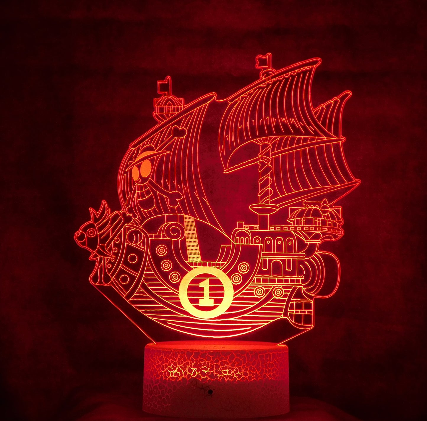Pirate Ship 3-D Optical Illusion Multicolor LED Lamp