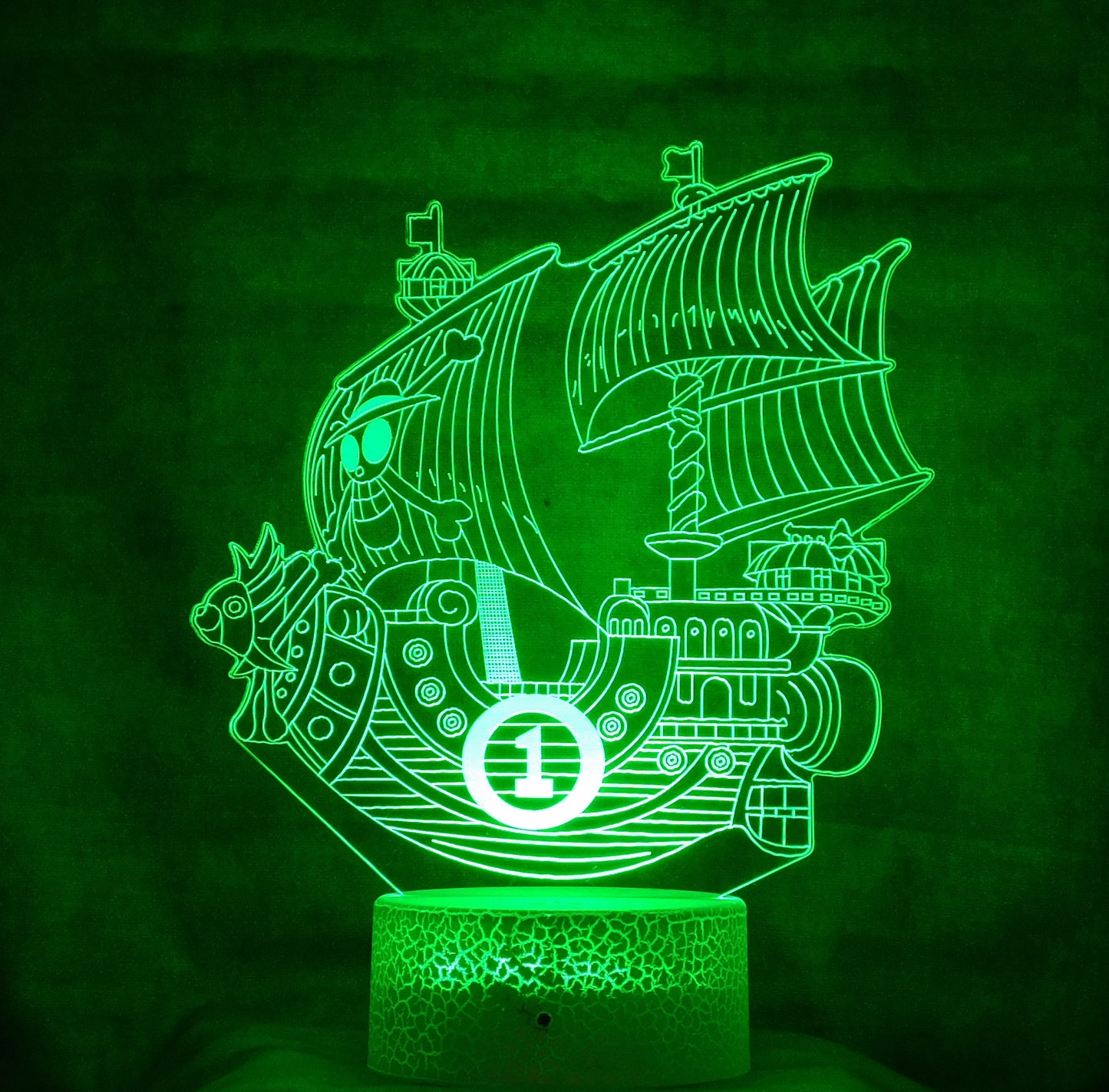 Pirate Ship 3-D Optical Illusion Multicolor LED Lamp