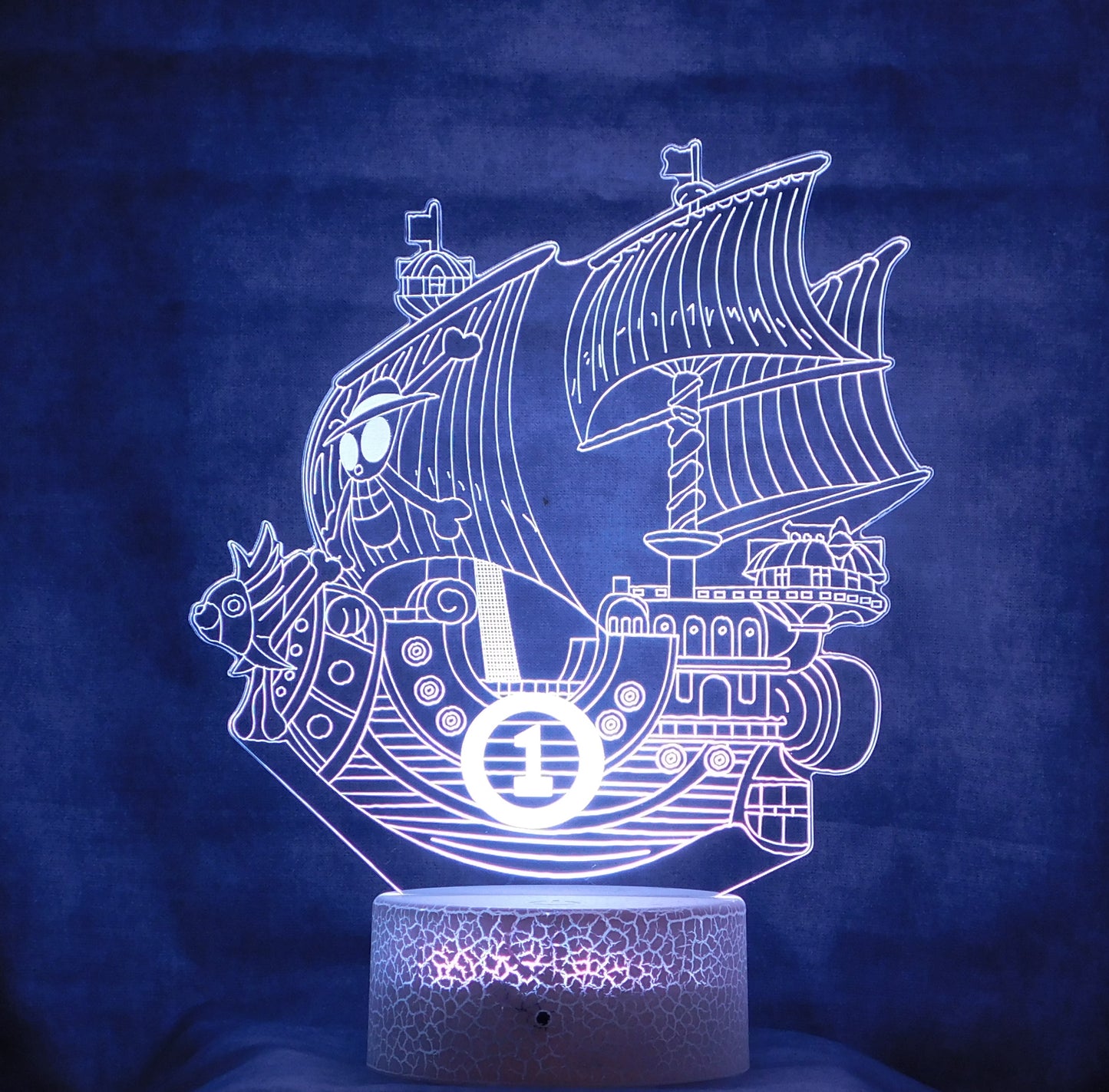 Pirate Ship 3-D Optical Illusion Multicolor LED Lamp