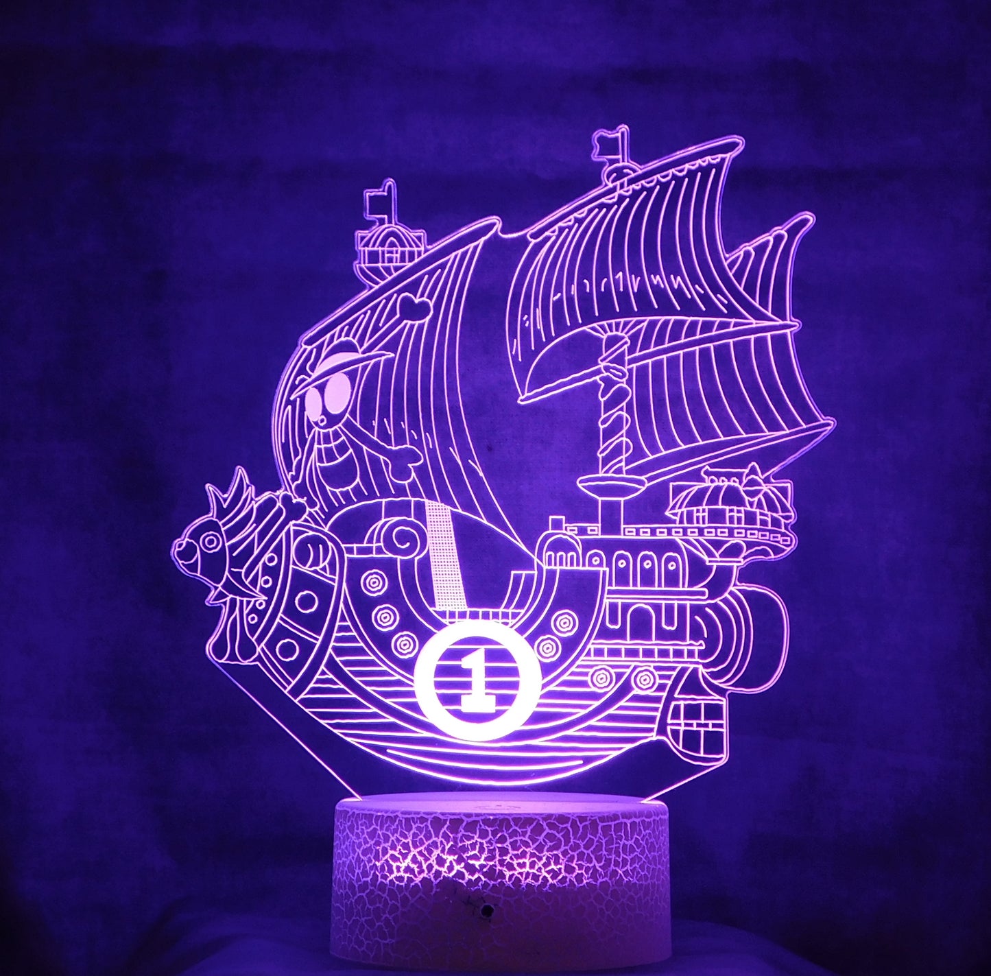 Pirate Ship 3-D Optical Illusion Multicolor LED Lamp