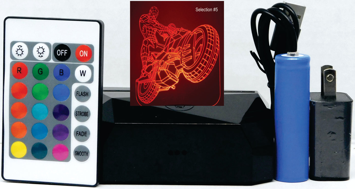 Spiderman Selection 3-D Optical Illusion Multicolored Lamp